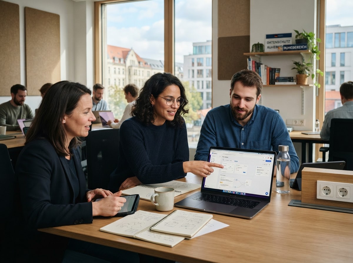 Velonex Arya team reviewing model output on a workstation